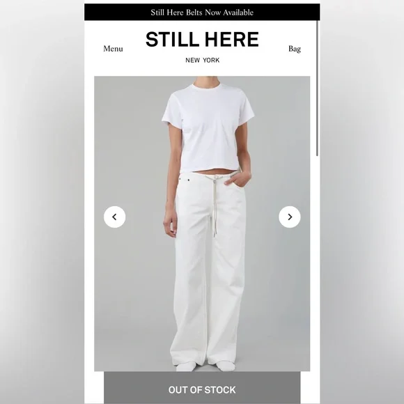 NWOT STILL HERE NY LOW RISE COOL JEANS IN MILK - Picture 2 of 5